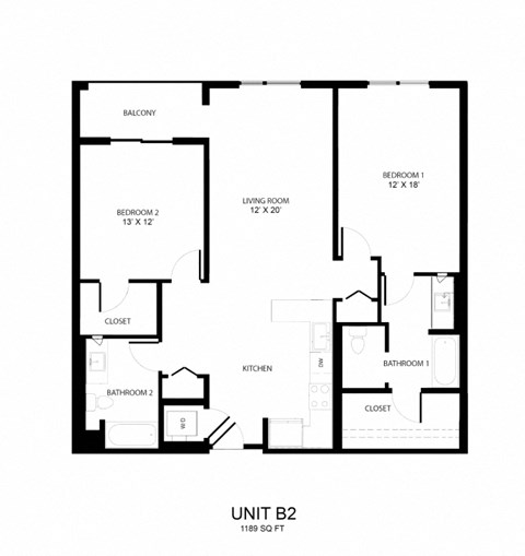 the floor plan of unit b2 of the aspen residence